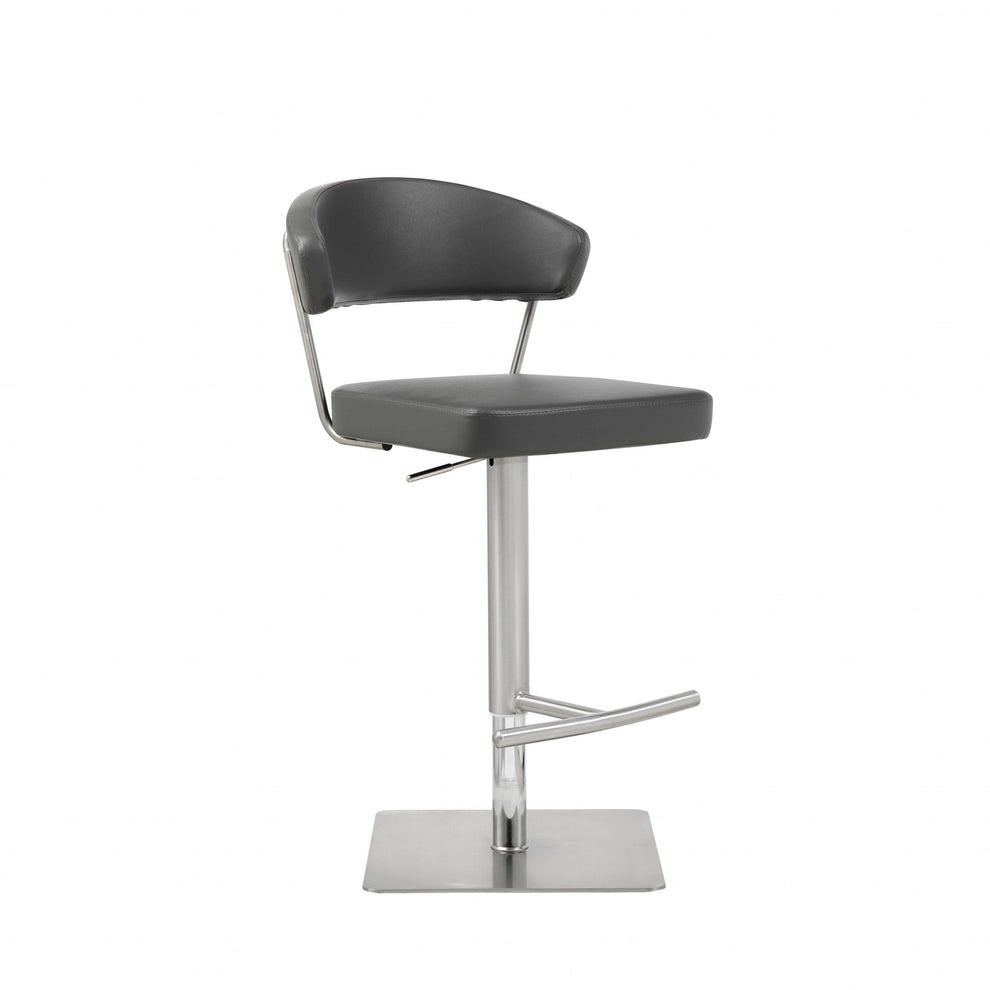 Black Upholstered Back and Seat Bar Stool By Homeroots | Bar Stools | Modishstore - 2