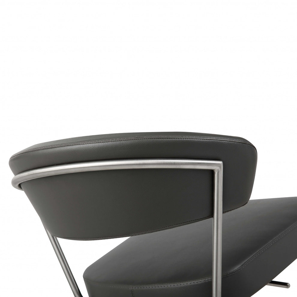 Black Upholstered Back and Seat Bar Stool By Homeroots | Bar Stools | Modishstore - 5