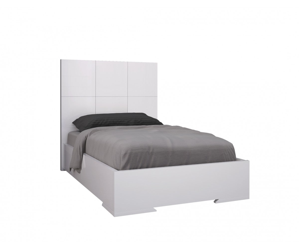 Gloss White Stainless Steel Twin Bed By Homeroots - 370628 | Beds | Modishstore - 2