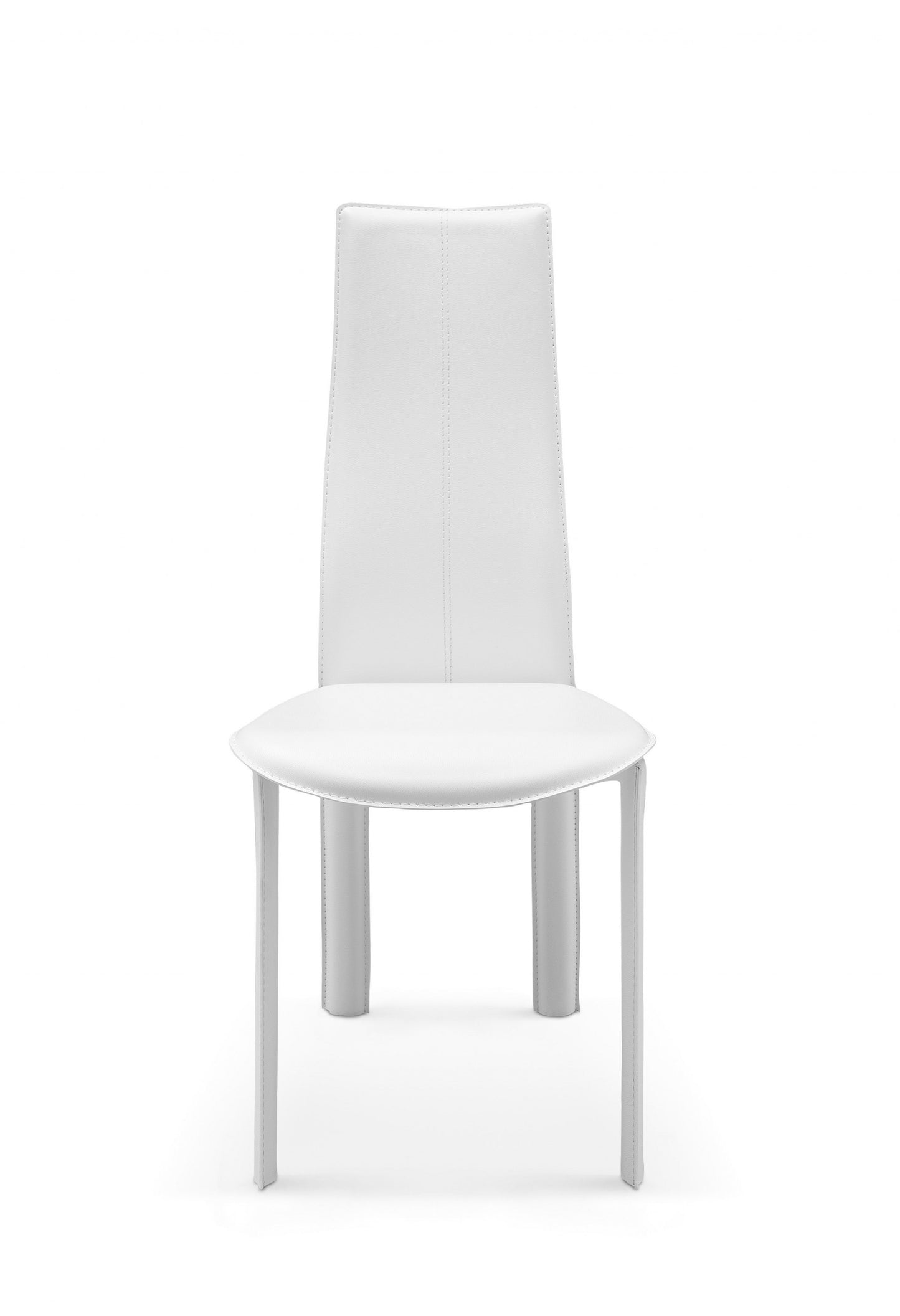Set Of 4 Modern Dining White Faux Leather Dining Chairs By Homeroots | Dining Chairs | Modishstore - 3