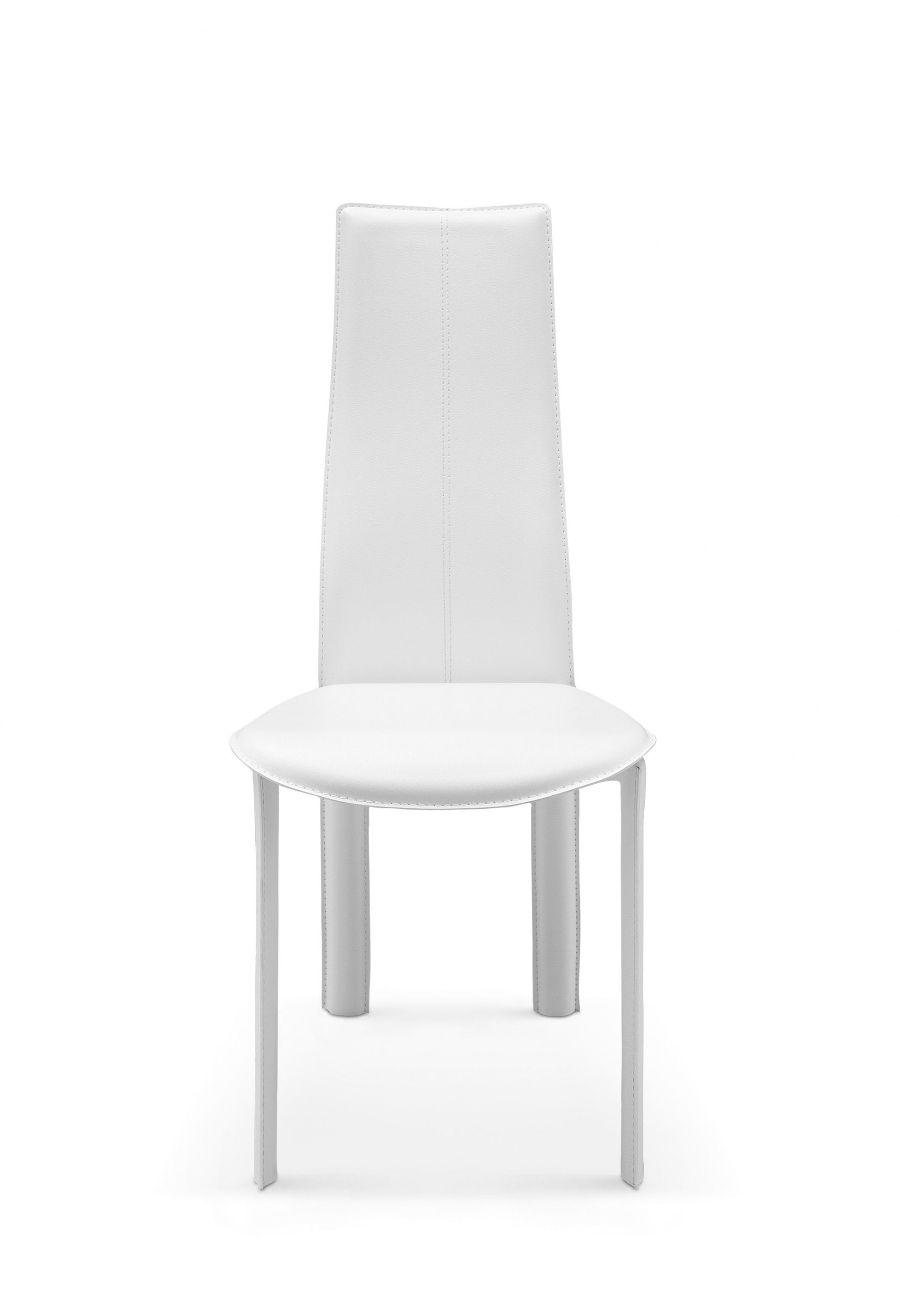 Set Of 4 Modern Dining White Faux Leather Dining Chairs By Homeroots | Dining Chairs | Modishstore - 3