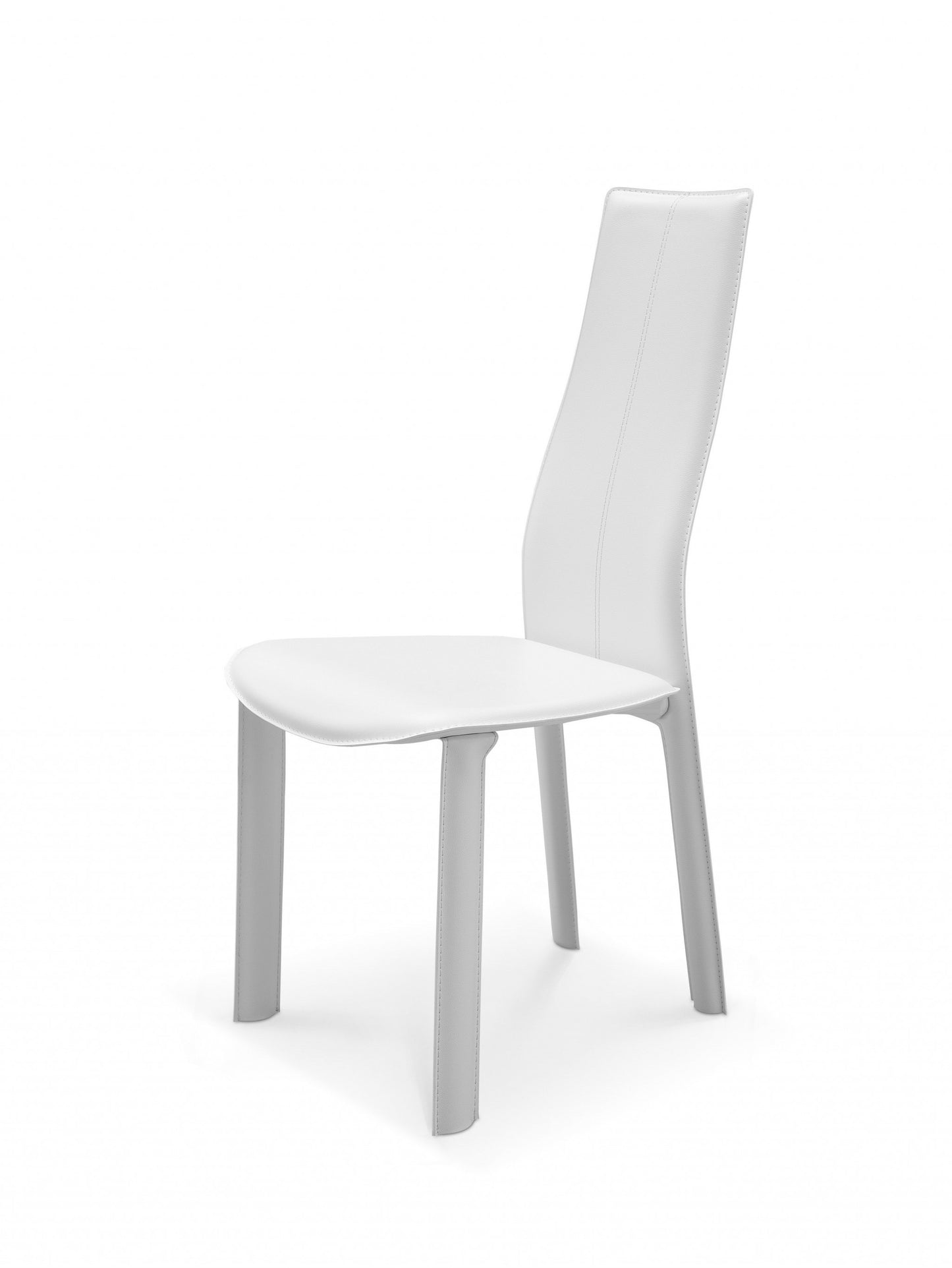 Set Of 4 Modern Dining White Faux Leather Dining Chairs By Homeroots | Dining Chairs | Modishstore - 5