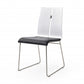 White And Black Faux Leather Metal Dining Chair By Homeroots | Dining Chairs | Modishstore - 2