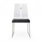 White And Black Faux Leather Metal Dining Chair By Homeroots | Dining Chairs | Modishstore - 2