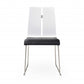White And Black Faux Leather Metal Dining Chair By Homeroots | Dining Chairs | Modishstore - 3