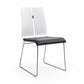 White And Black Faux Leather Metal Dining Chair By Homeroots | Dining Chairs | Modishstore - 4