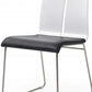 White And Black Faux Leather Metal Dining Chair By Homeroots | Dining Chairs | Modishstore - 5