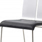 White And Black Faux Leather Metal Dining Chair By Homeroots | Dining Chairs | Modishstore - 6