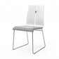 White And Black Faux Leather Metal Dining Chair By Homeroots | Dining Chairs | Modishstore - 7