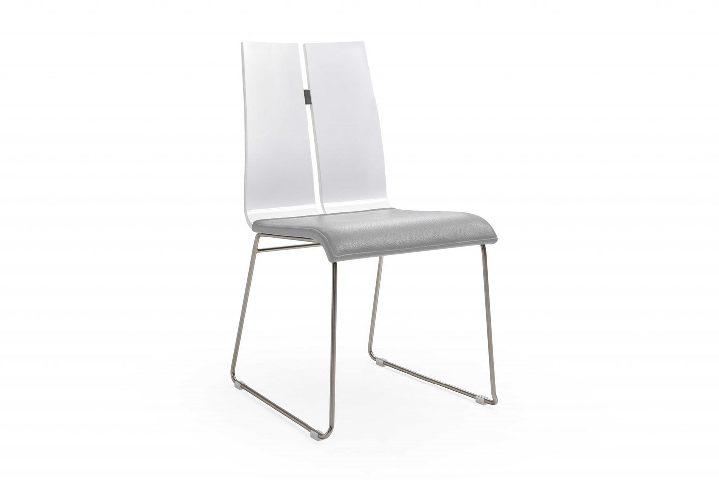 White And Black Faux Leather Metal Dining Chair By Homeroots | Dining Chairs | Modishstore - 9