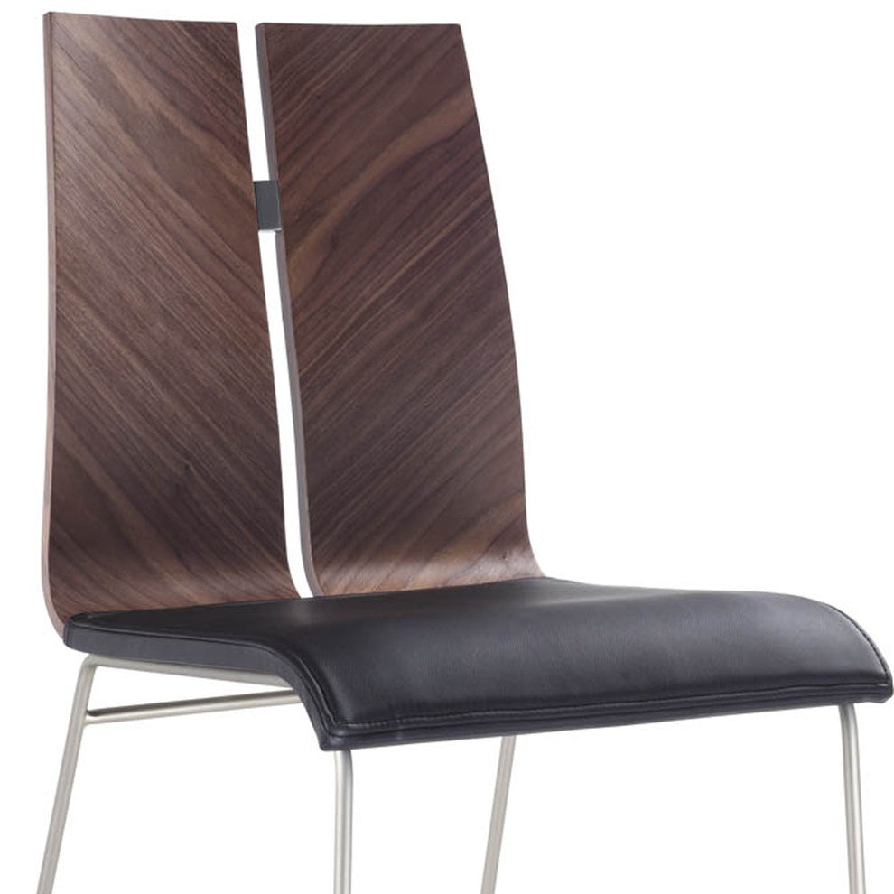 White And Black Faux Leather Metal Dining Chair By Homeroots | Dining Chairs | Modishstore - 15