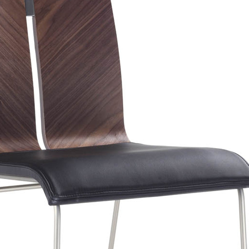 White And Black Faux Leather Metal Dining Chair By Homeroots | Dining Chairs | Modishstore - 16