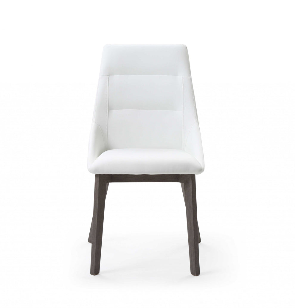 Set Of 2 Grey Faux Leather Dining Chairs By Homeroots | Dining Chairs | Modishstore - 4