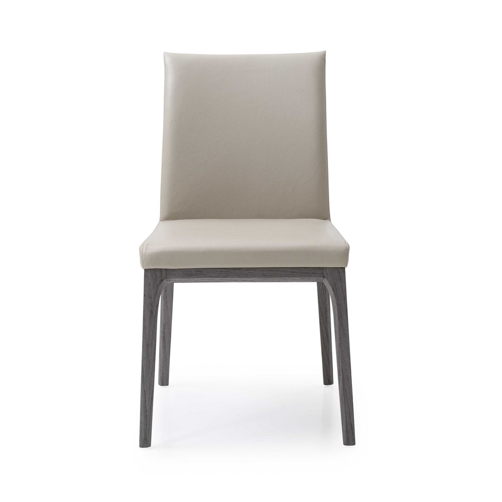 Set Of 2 Taupe Faux Leather Dining Chairs By Homeroots - 370658 | Dining Chairs | Modishstore - 3