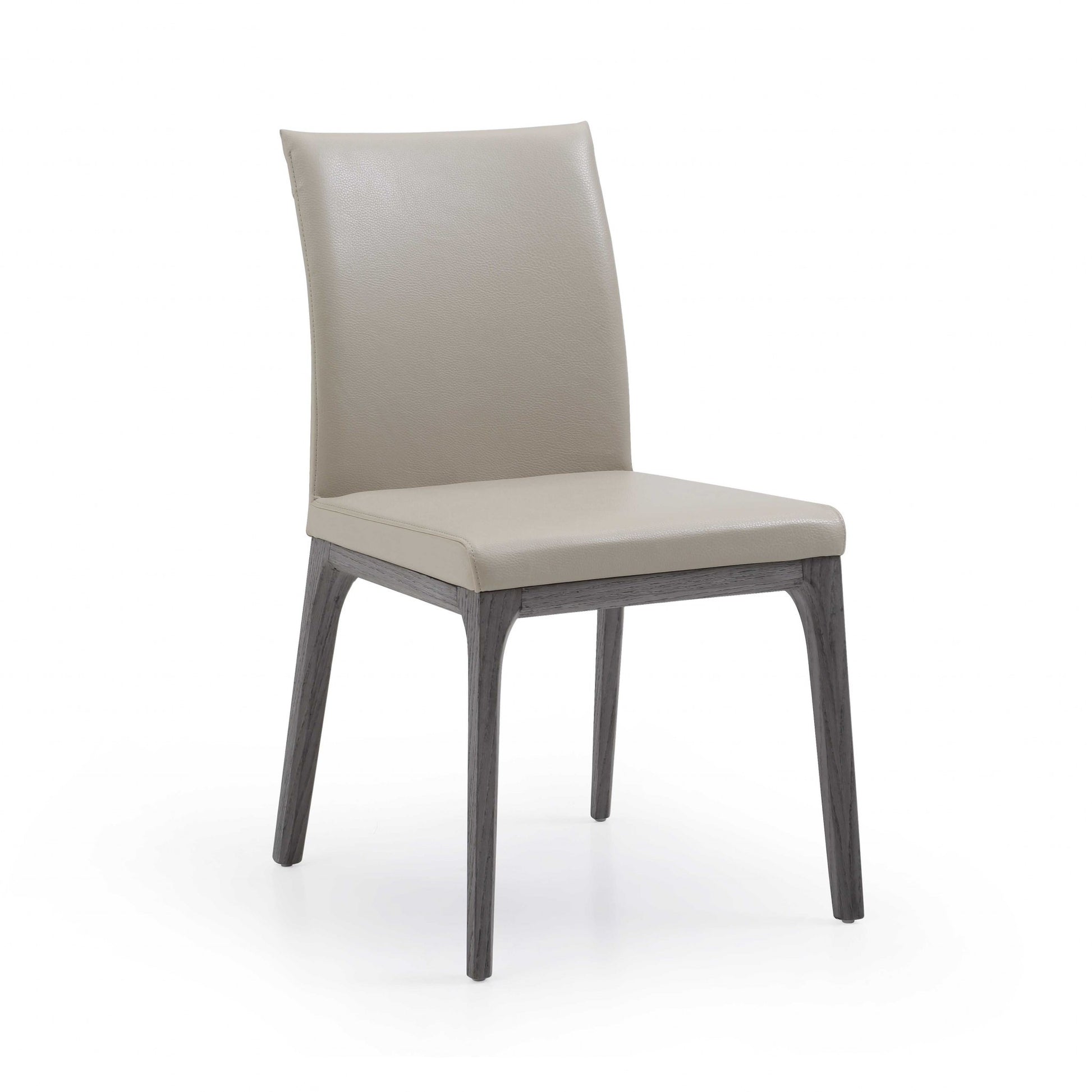 Set Of 2 Taupe Faux Leather Dining Chairs By Homeroots - 370658 | Dining Chairs | Modishstore - 4