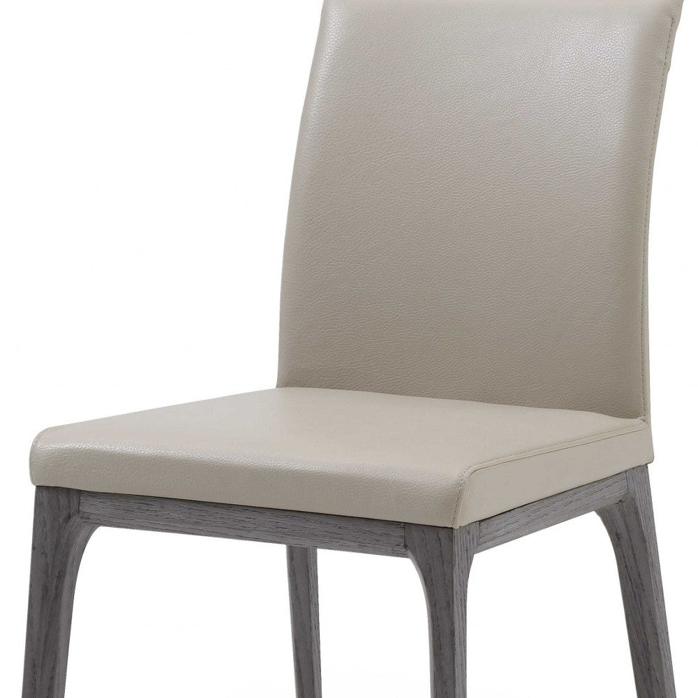 Set Of 2 Taupe Faux Leather Dining Chairs By Homeroots - 370658 | Dining Chairs | Modishstore - 5