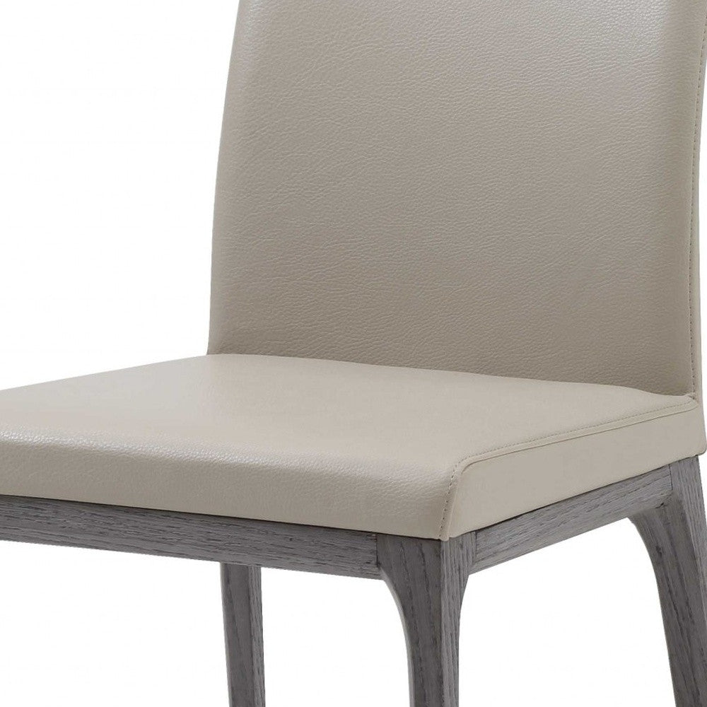 Set Of 2 Taupe Faux Leather Dining Chairs By Homeroots - 370658 | Dining Chairs | Modishstore - 6