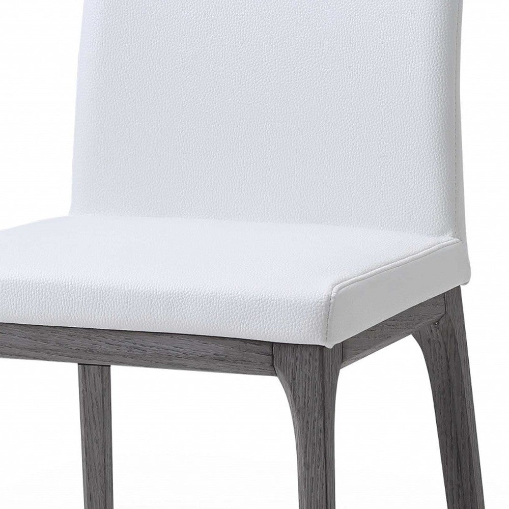 Set Of 2 Taupe Faux Leather Dining Chairs By Homeroots - 370658 | Dining Chairs | Modishstore - 12