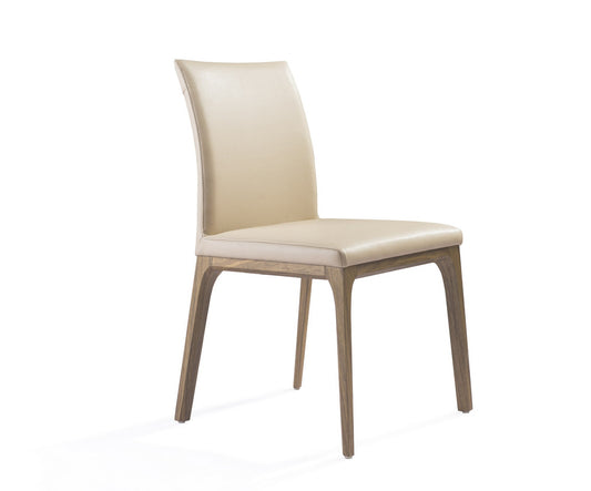 Set Of 2 Taupe Faux Leather Dining Chairs By Homeroots - 370661 | Dining Chairs | Modishstore
