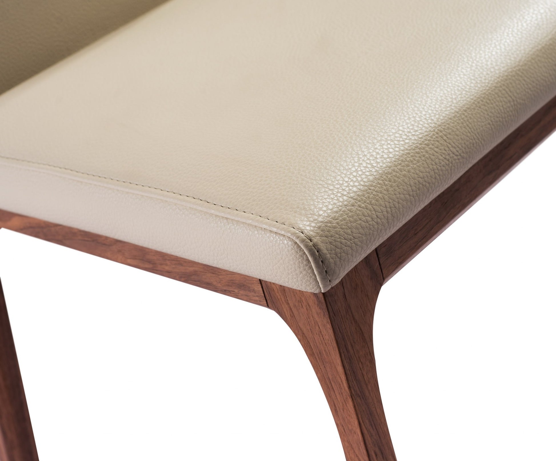 Set Of 2 Taupe Faux Leather Dining Chairs By Homeroots - 370661 | Dining Chairs | Modishstore - 3