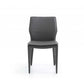 Set Of 2 Dark Faux Leather Metal Dining Chairs By Homeroots | Dining Chairs | Modishstore - 4