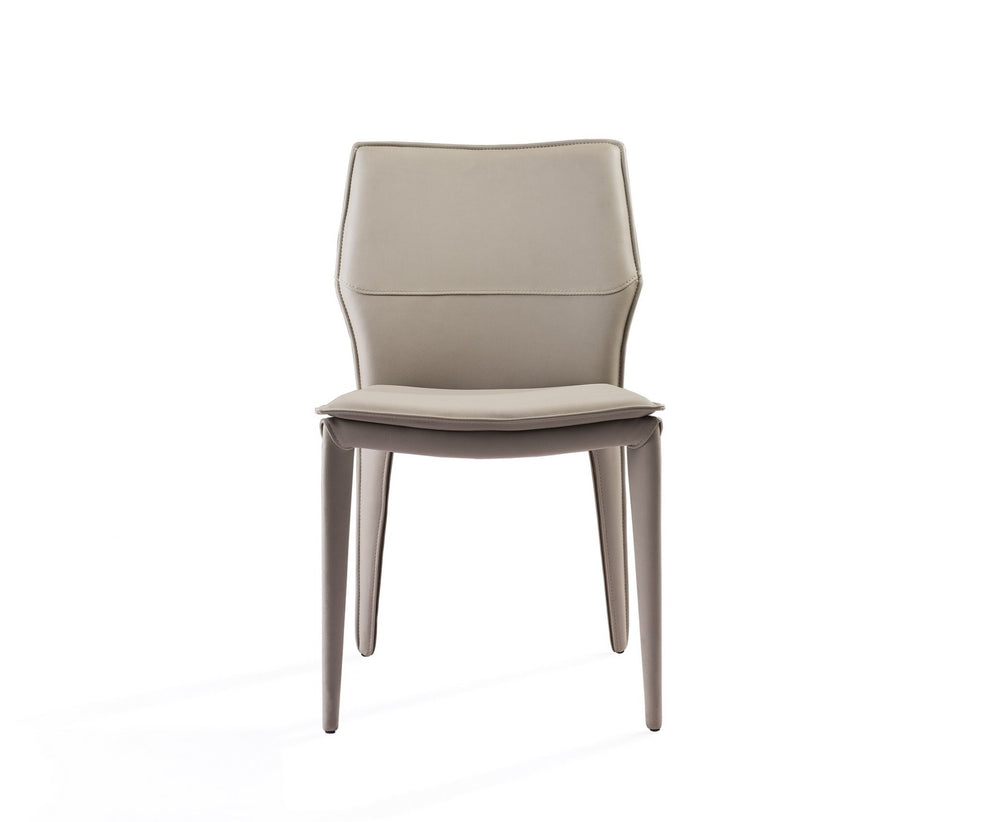 Set Of 2 Gray Faux Leather Metal Dining Chairs By Homeroots | Dining Chairs | Modishstore - 3