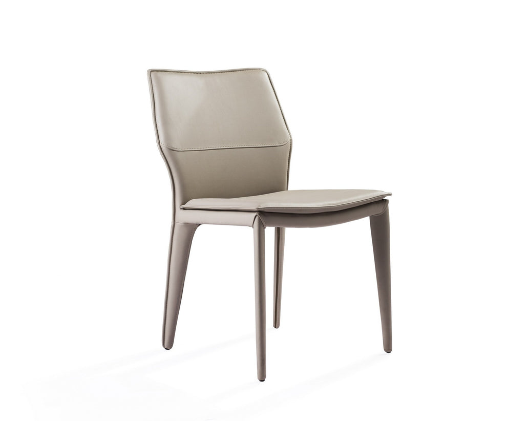 Set Of 2 Gray Faux Leather Metal Dining Chairs By Homeroots | Dining Chairs | Modishstore - 4