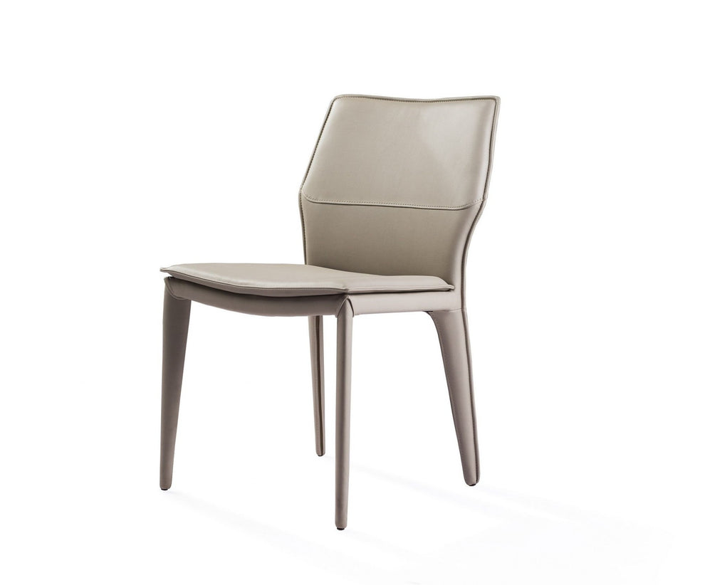 Set Of 2 Gray Faux Leather Metal Dining Chairs By Homeroots | Dining Chairs | Modishstore - 5