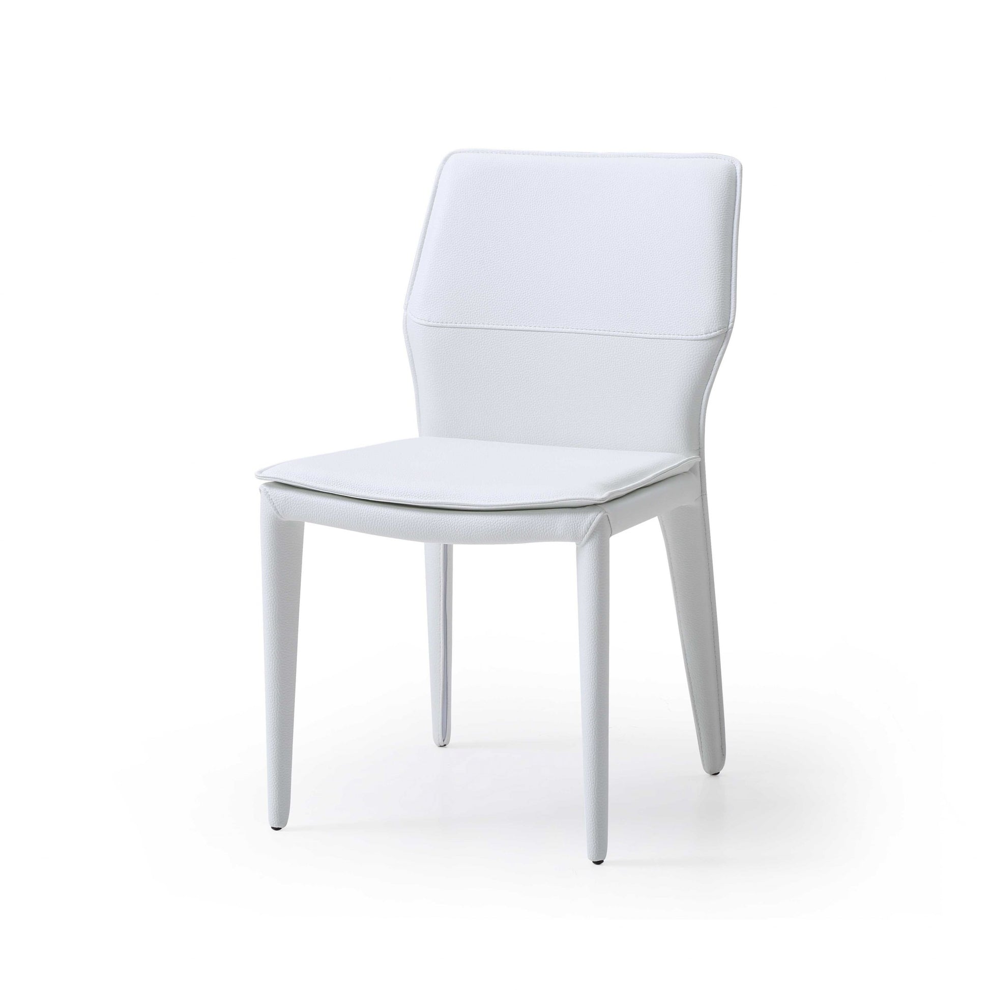 Set Of 2 White Faux Leather Dining Chairs By Homeroots - 370670 | Dining Chairs | Modishstore
