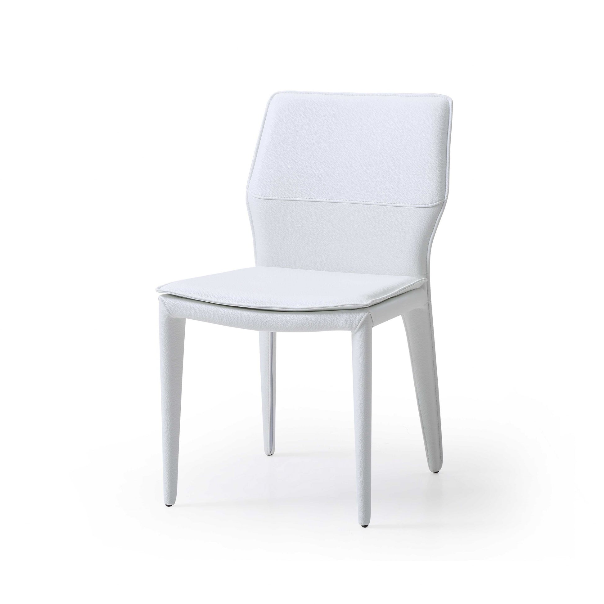 Set Of 2 White Faux Leather Dining Chairs By Homeroots - 370670 | Dining Chairs | Modishstore - 2