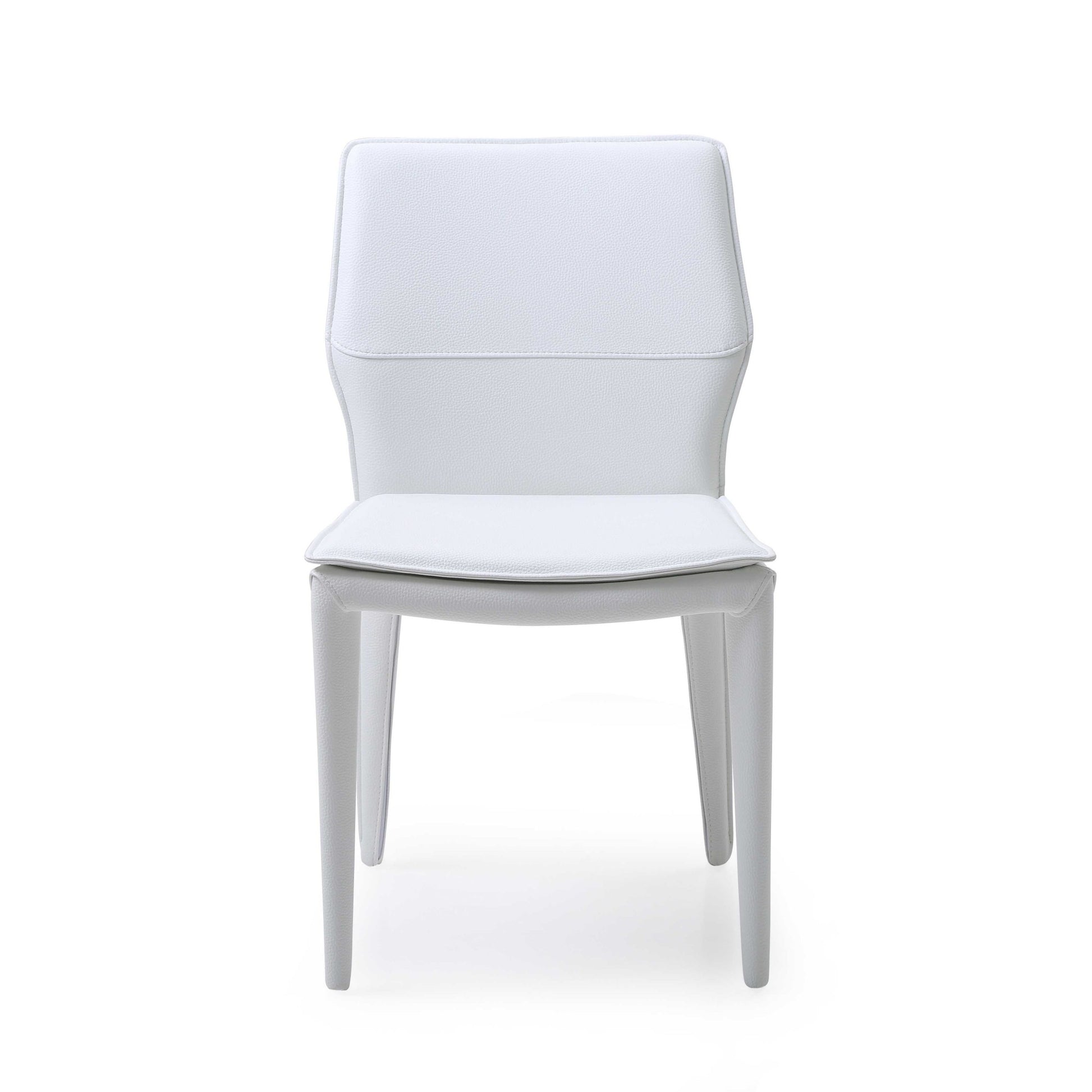 Set Of 2 White Faux Leather Dining Chairs By Homeroots - 370670 | Dining Chairs | Modishstore - 2