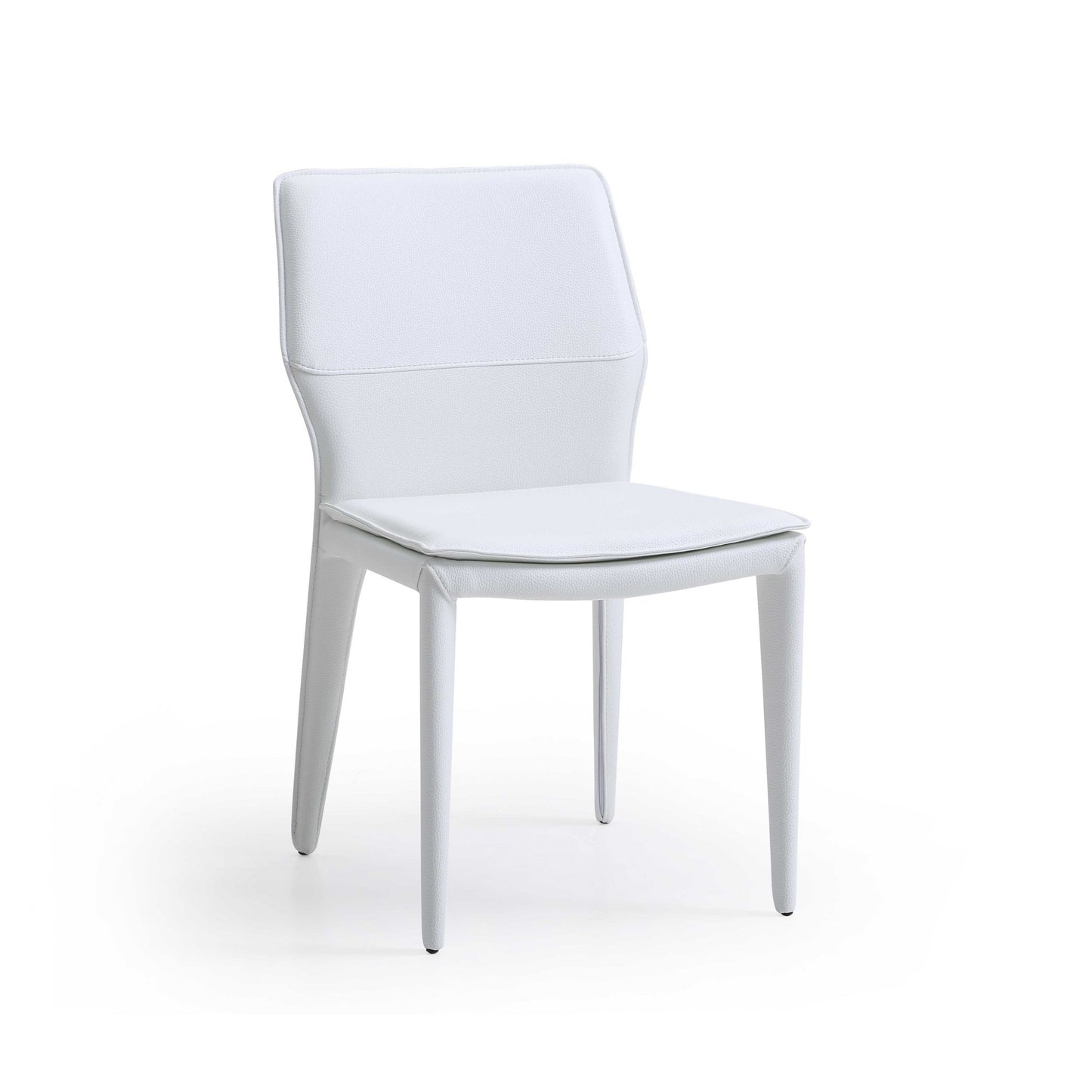 Set Of 2 White Faux Leather Dining Chairs By Homeroots - 370670 | Dining Chairs | Modishstore - 4