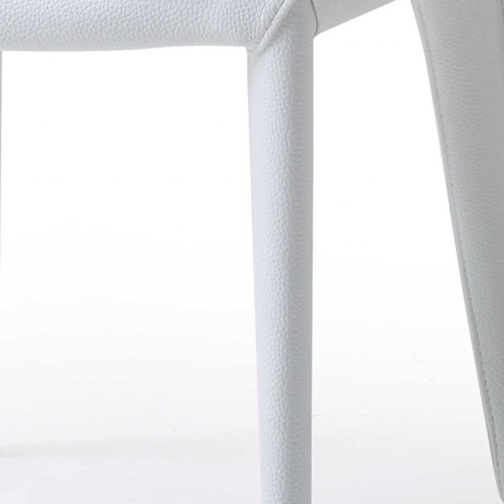 Set Of 2 White Faux Leather Dining Chairs By Homeroots - 370670 | Dining Chairs | Modishstore - 5