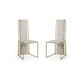 Set Of 2 Ultra Modern Beige Suede And Gold Dining Chairs By Homeroots | Dining Chairs | Modishstore