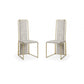 Set Of 2 Ultra Modern Beige Suede And Gold Dining Chairs By Homeroots | Dining Chairs | Modishstore - 2