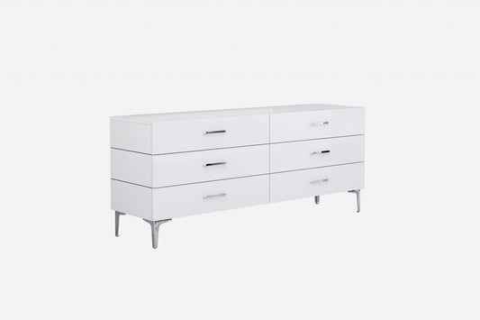 White Stainless Steel Double Dresser Extension By Homeroots | Dressers | Modishstore