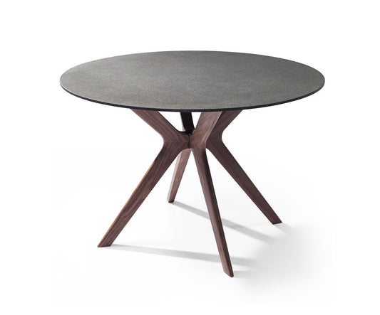 Walnut Veneer Solid Wood Etendable Dining Table By Homeroots | Dining Tables | Modishstore