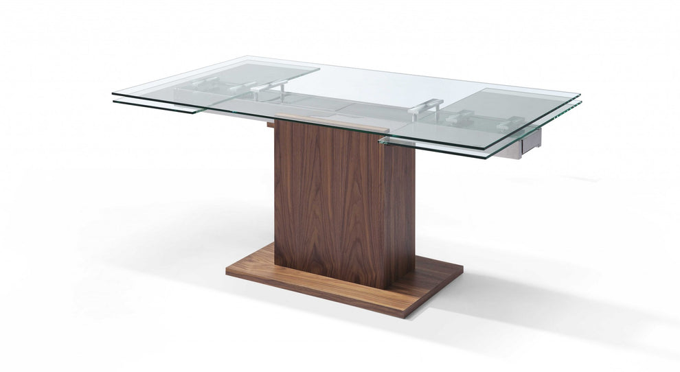 Contemporary Glass Extendable Pedestal Dining Table By Homeroots | Dining Tables | Modishstore - 4