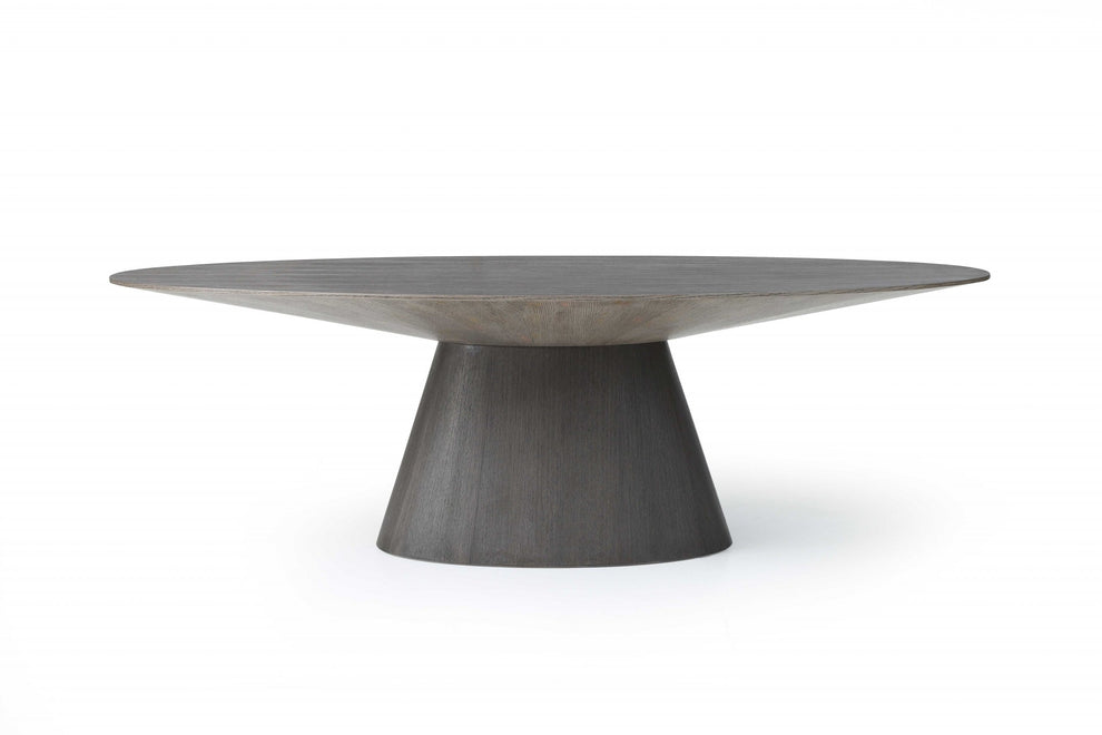 Gray Oak Veneer Oval Dining Table By Homeroots | Dining Tables | Modishstore - 2
