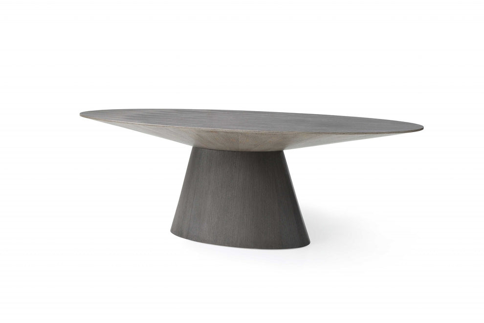 Gray Oak Veneer Oval Dining Table By Homeroots | Dining Tables | Modishstore - 3