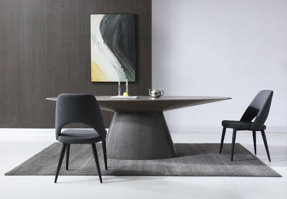 Gray Oak Veneer Oval Dining Table By Homeroots | Dining Tables | Modishstore