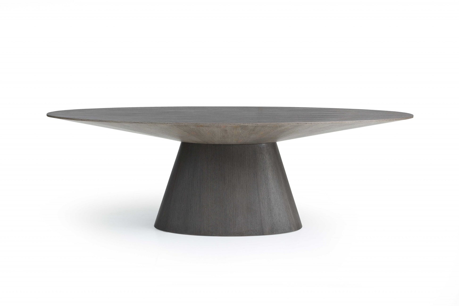 Gray Oak Veneer Oval Dining Table By Homeroots | Dining Tables | Modishstore - 4