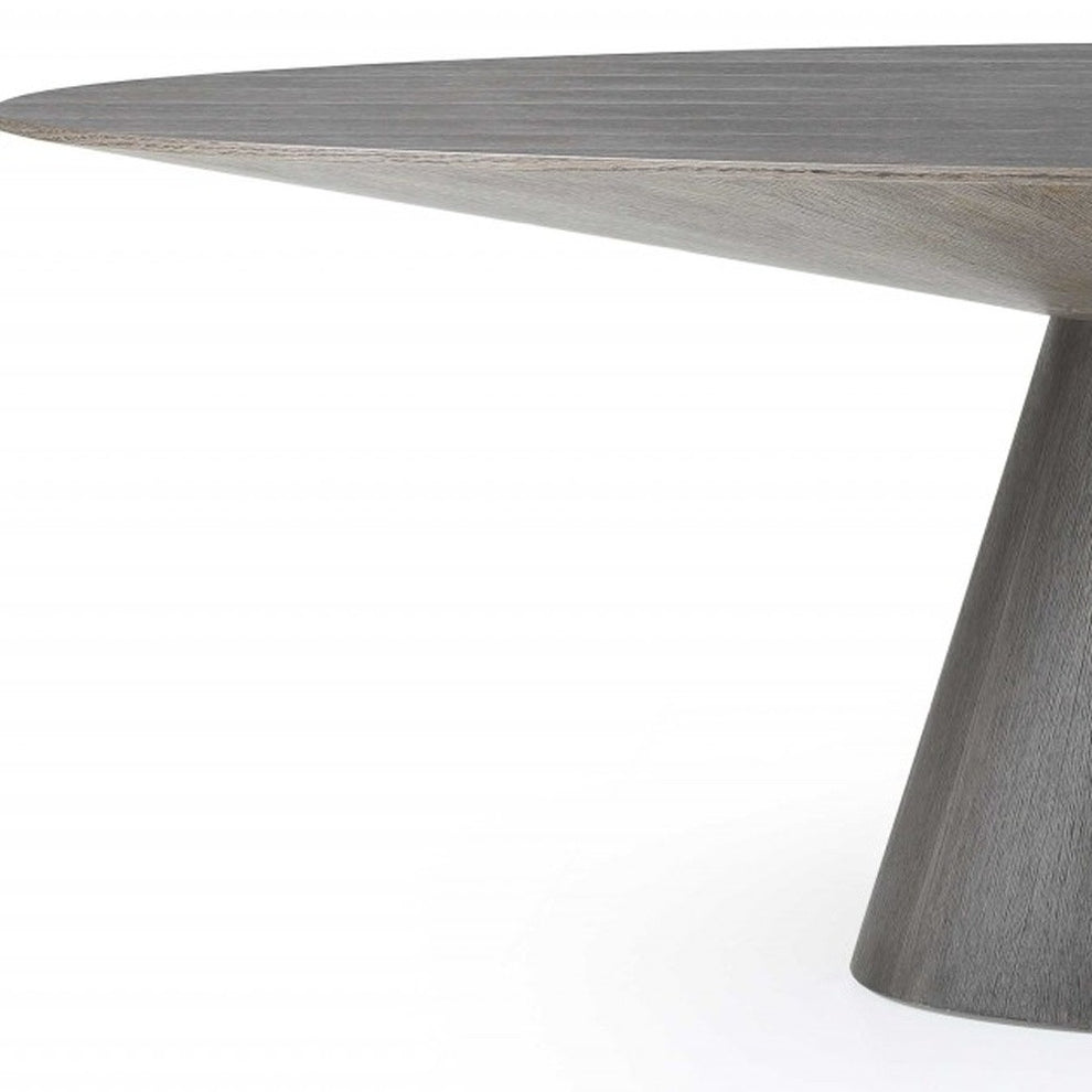 Gray Oak Veneer Oval Dining Table By Homeroots | Dining Tables | Modishstore - 5