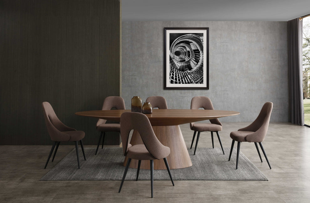 Gray Oak Veneer Oval Dining Table By Homeroots | Dining Tables | Modishstore - 11