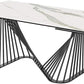 White Glass Ceramic Dining Table By Homeroots | Dining Tables | Modishstore - 4