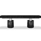 Black Marble Stainless Steel Dining Table By Homeroots | Dining Tables | Modishstore