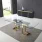 Polished Gold Glass Stainless Steel Dining Table By Homeroots | Dining Tables | Modishstore - 6