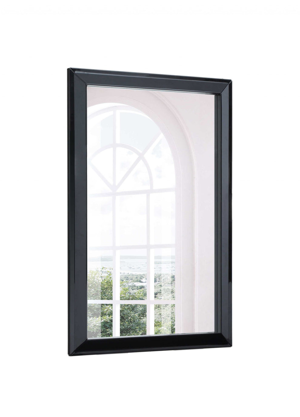 Gloss Black Glass Mirror By Homeroots | Mirrors | Modishstore - 3