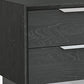 Black And Stainless Steel Two Drawer Nightstand By Homeroots | Nightstands | Modishstore - 10