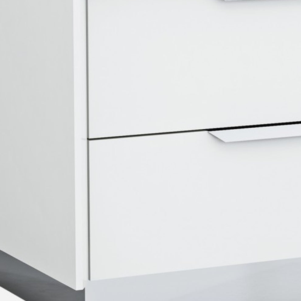 Black And Stainless Steel Two Drawer Nightstand By Homeroots | Nightstands | Modishstore - 15